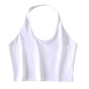 White Halter Crop Top size Small / Stretchy